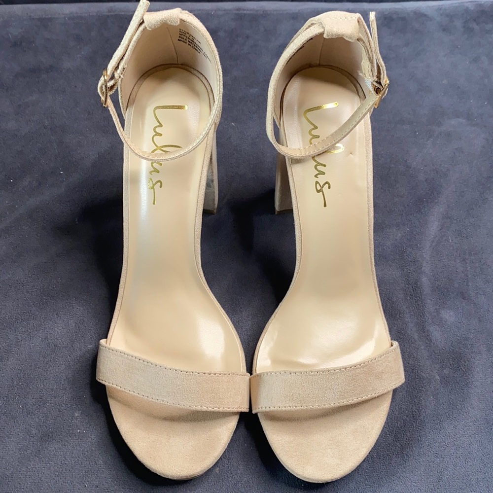 Suede ankle strap heels